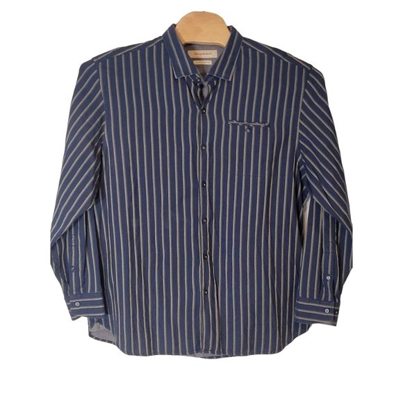 Tommy Bahama Button Down Island Modern Fit Flannel Shirt‎ Size XL Blue Stripes - Picture 1 of 6